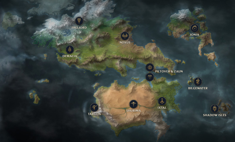 Représentation de l'univers de Runeterra dans lequel prendra place le MMO de Riot Games